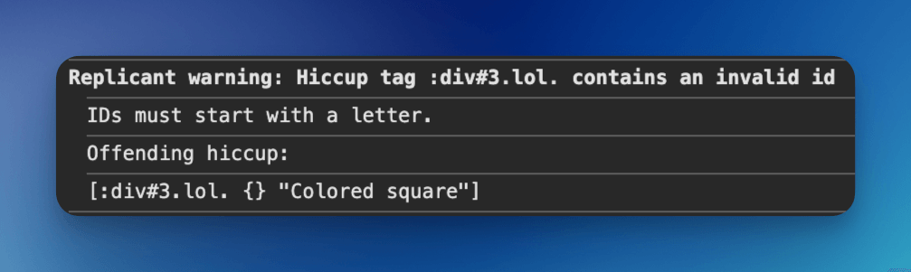 Example assertion error log